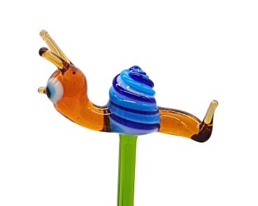 Pflanzenstecker, Schnecke (blau)